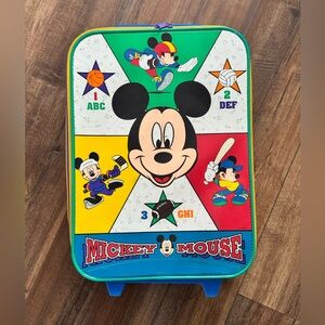 Vintage colour block Mickey Mouse kids size travel bag